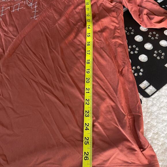 Nike Dri-FIT Long Sleeve Shirt M Rust Orange | Lightweight Athletic Top - Picture 9 of 9